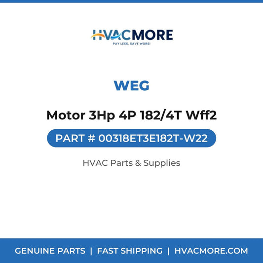 WEG Motor 3Hp 4P 182/4T Wff2 00318ET3E182T-W22