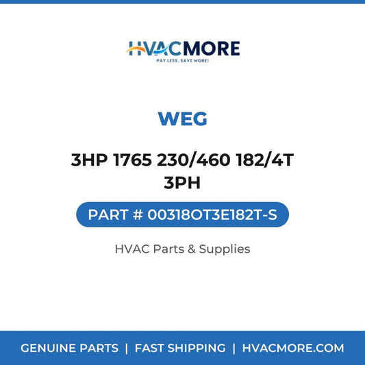 WEG 3HP 1765 230/460 182/4T 3PH 00318OT3E182T-S