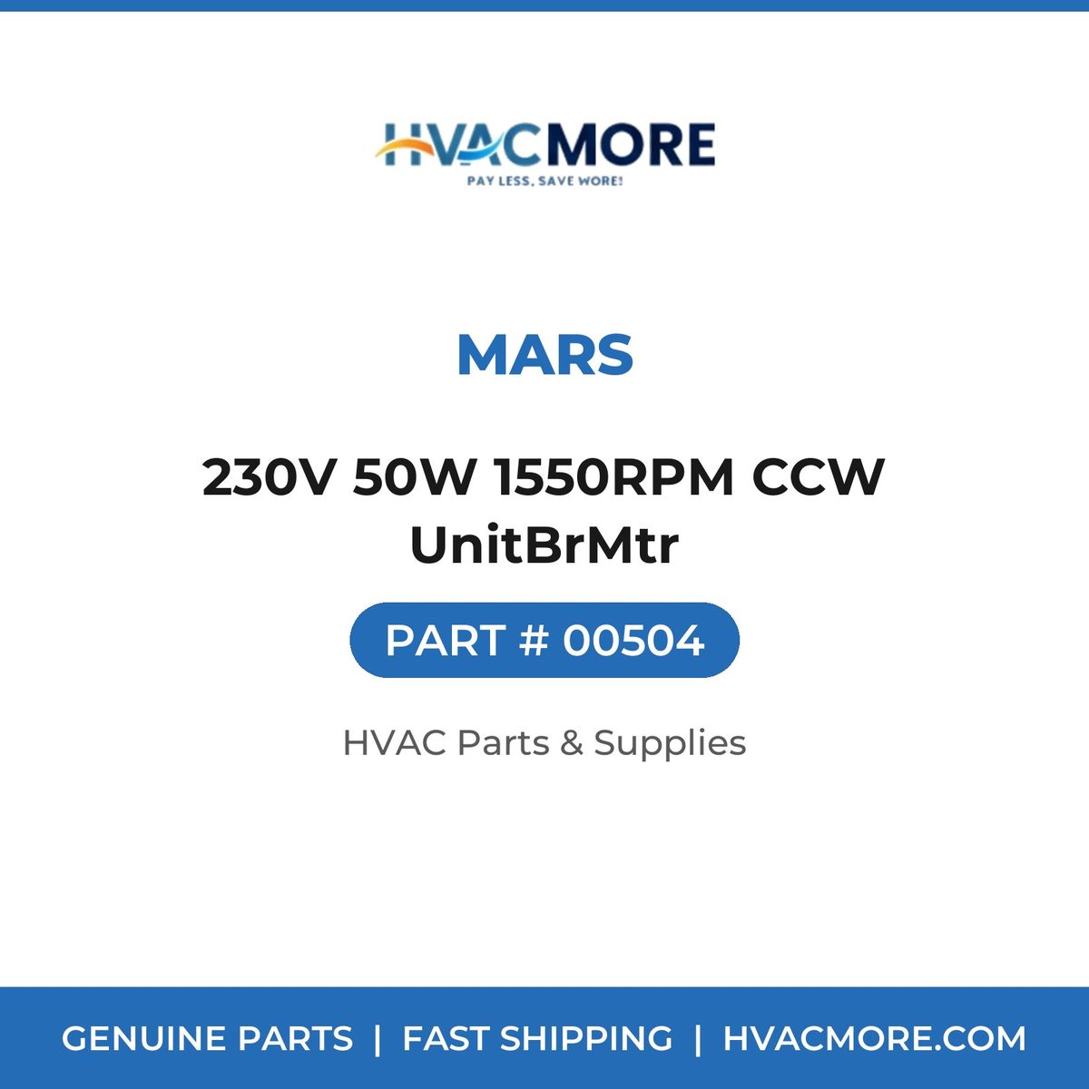 MARS 230V 50W 1550RPM CCW UnitBrMtr 00504