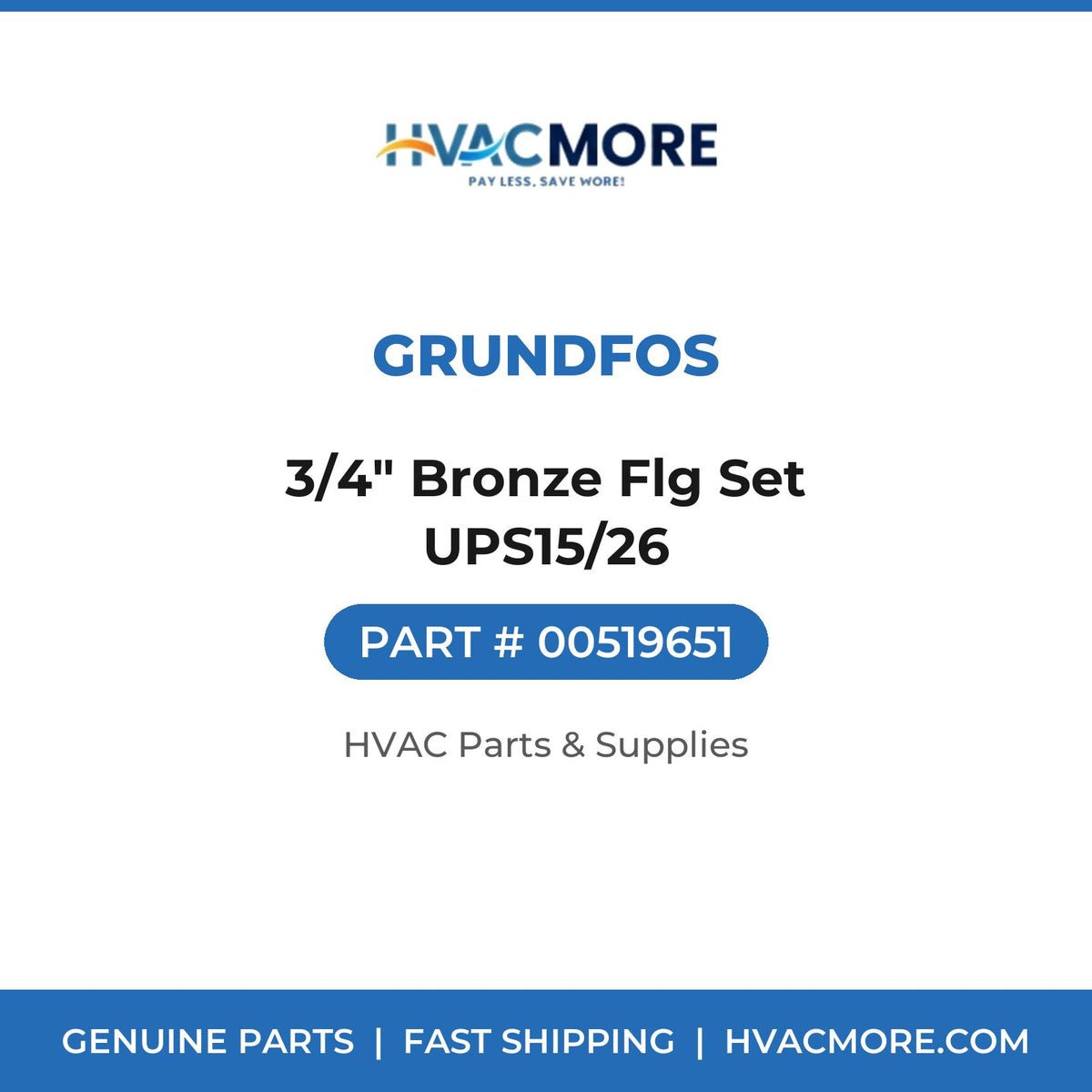 Grundfos 3/4" Bronze Flg Set UPS15/26 00519651