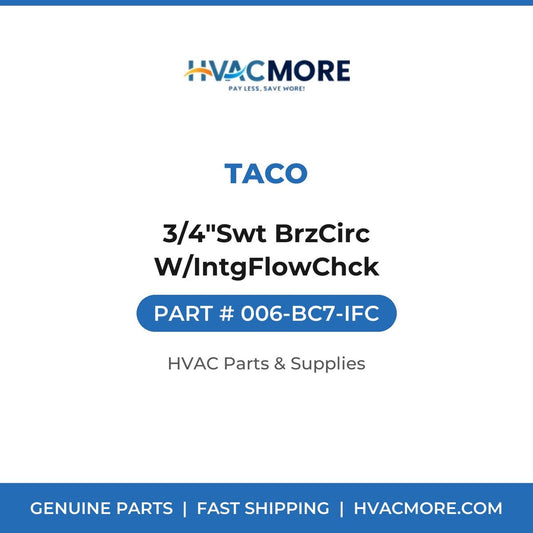 Taco 3/4"Swt BrzCirc W/IntgFlowChck 006-BC7-IFC