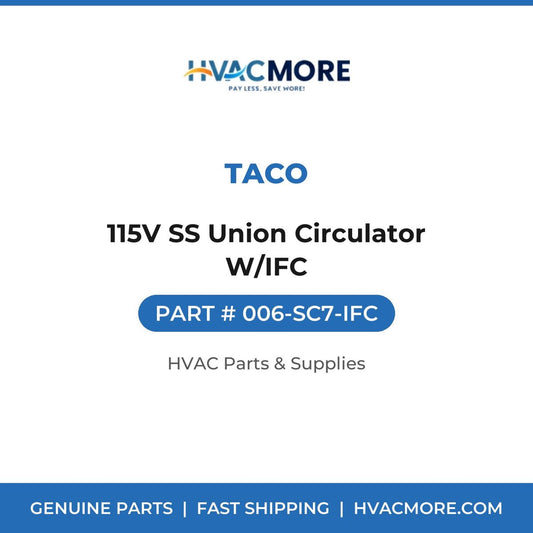 Taco 115V SS Union Circulator W/IFC 006-SC7-IFC