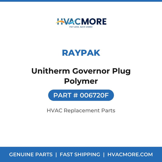 Raypak Unitherm Governor Plug Polymer 006720F