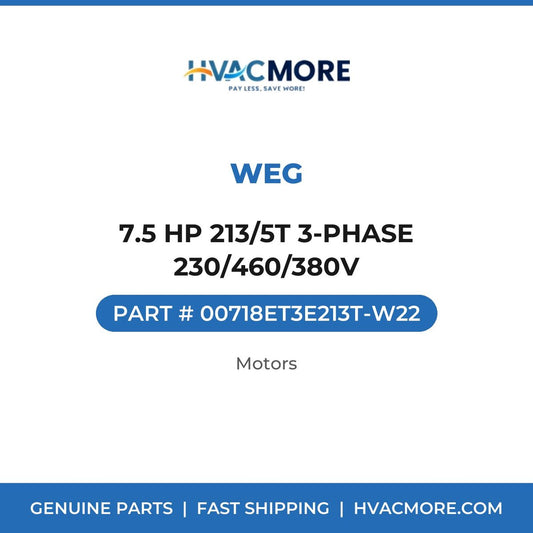 WEG 7.5 HP 213/5T 3-PHASE 230/460/380V 00718ET3E213T-W22