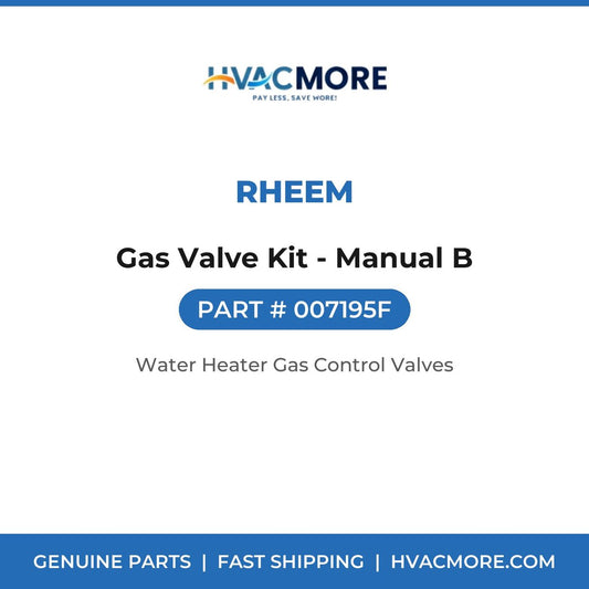 Rheem Gas Valve Kit - Manual B 007195F