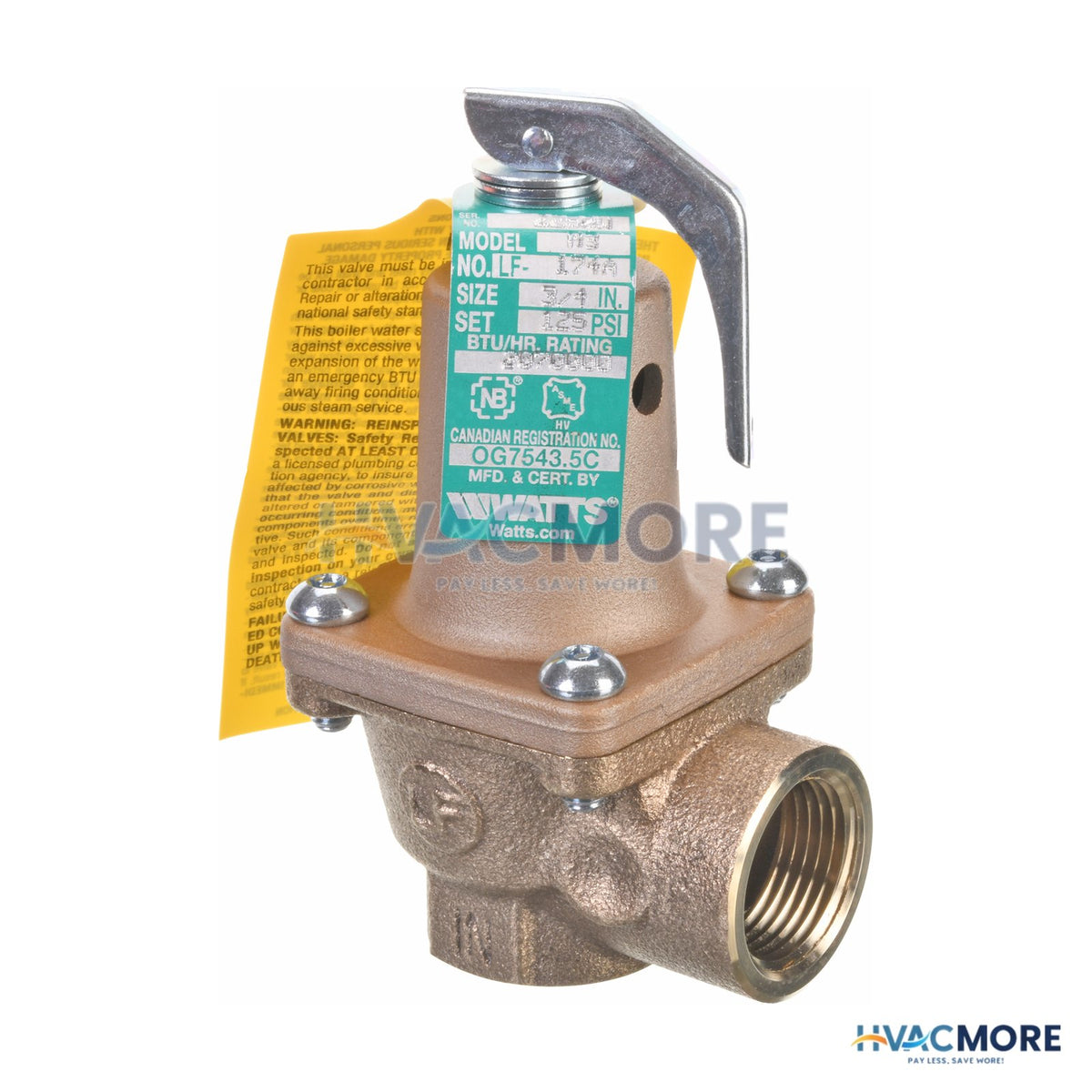 Rheem 3/4" 1,100,000 BTU Relief Valve (60 PSI) 007222F