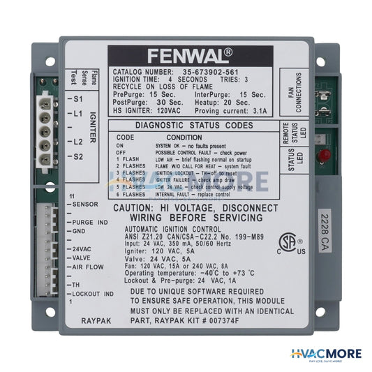Raypak 24V HSI Control Module 35-673902-561 007374F