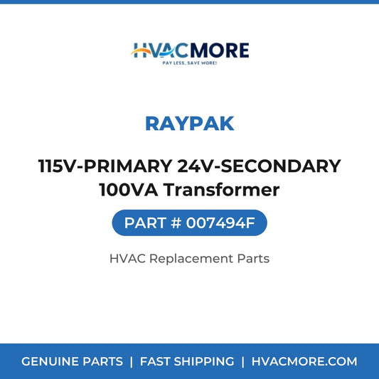 Raypak 115V-PRIMARY 24V-SECONDARY 100VA Transformer 007494F