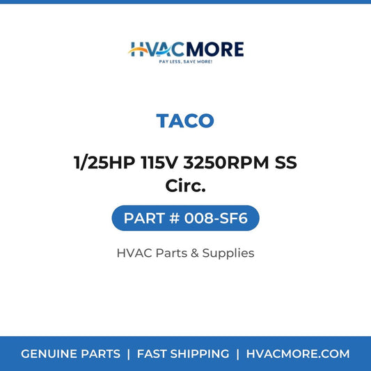 Taco 1/25HP 115V 3250RPM SS Circ. 008-SF6