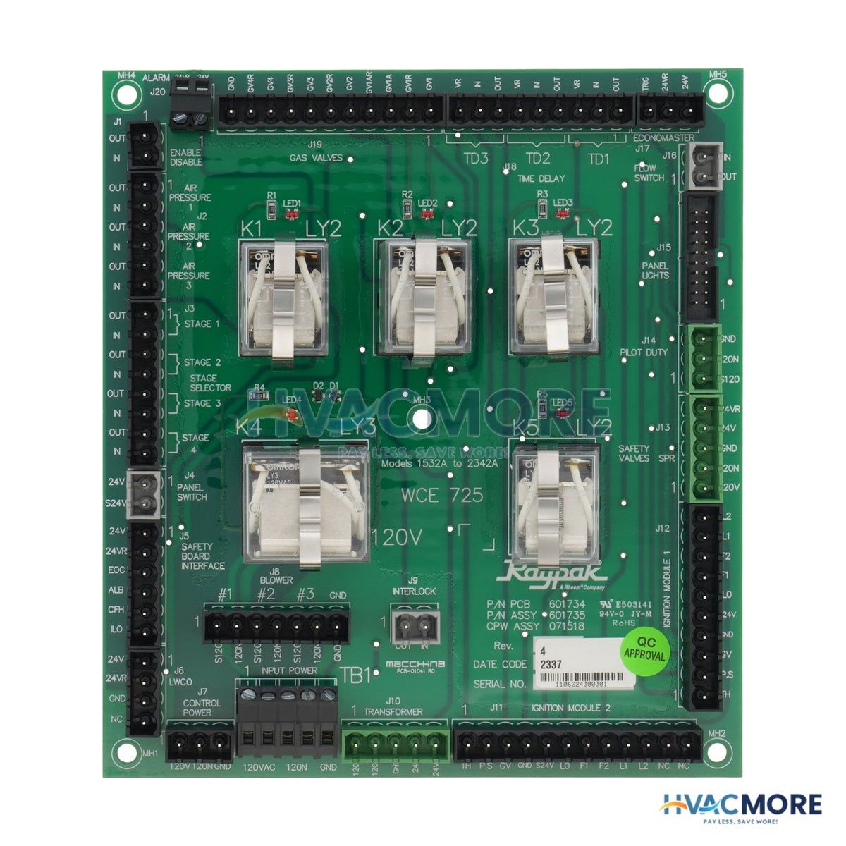 Raypak PC Board 009627F