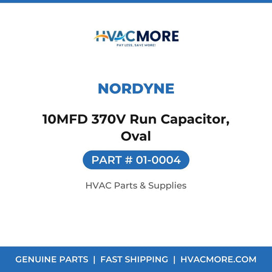 Nordyne 10MFD 370V Run Capacitor, Oval 01-0004