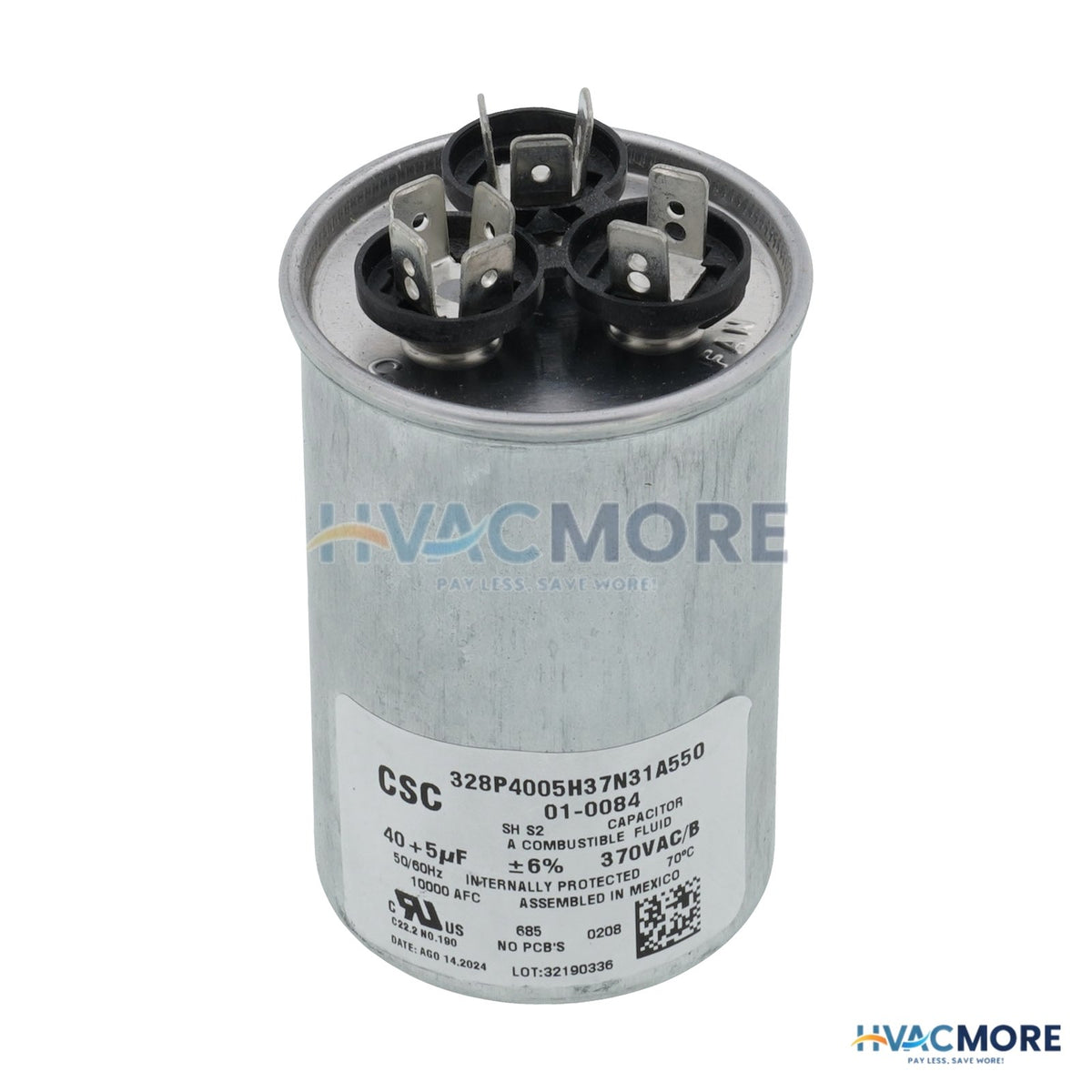 Nordyne 40/5 MFD Round Capacitor (370V) 01-0084
