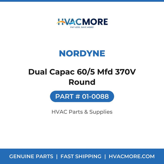 Nordyne Dual Capac 60/5 Mfd 370V Round 01-0088