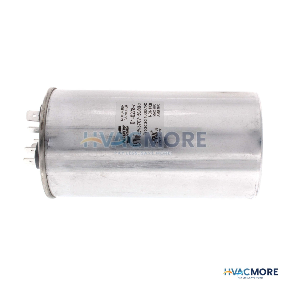 Nordyne 70/7.5MFD 370V Round Dual Cap 01-0278