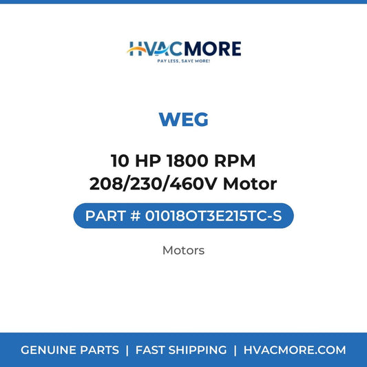 WEG 10 HP 1800 RPM 208/230/460V Motor 01018OT3E215TC-S