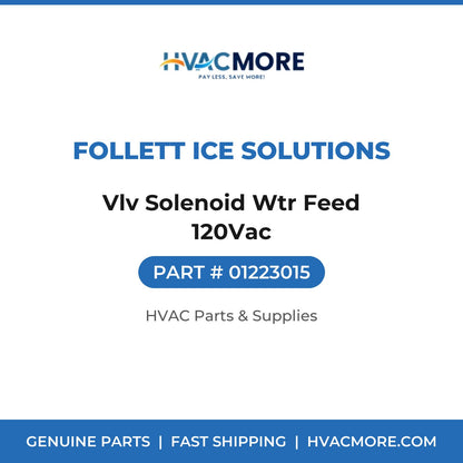 Follett Ice Solutions Vlv Solenoid Wtr Feed 120Vac 01223015