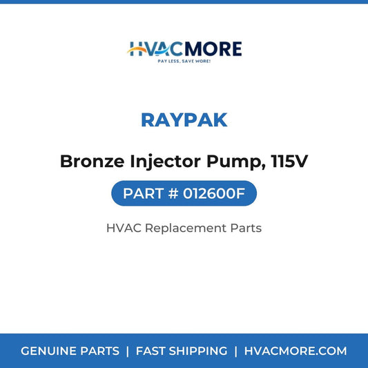Raypak Bronze Injector Pump, 115V 012600F
