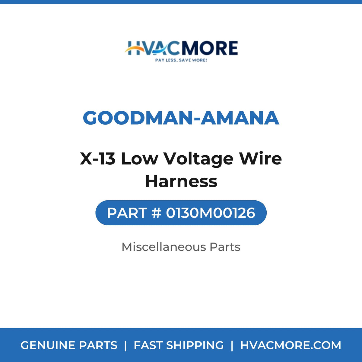 Goodman-Amana X-13 Low Voltage Wire Harness 0130M00126