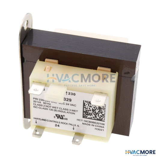 Goodman-Amana 20VA Transformer, 230/265V Primary, 24V Secondary 0130M00329S