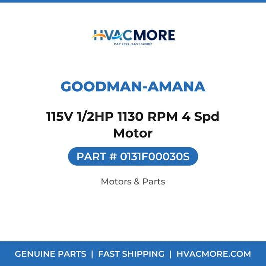 Goodman-Amana 115V 1/2HP 1130 RPM 4 Spd Motor 0131F00030S