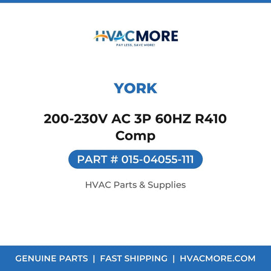 York 200-230V AC 3P 60HZ R410 Comp 015-04055-111