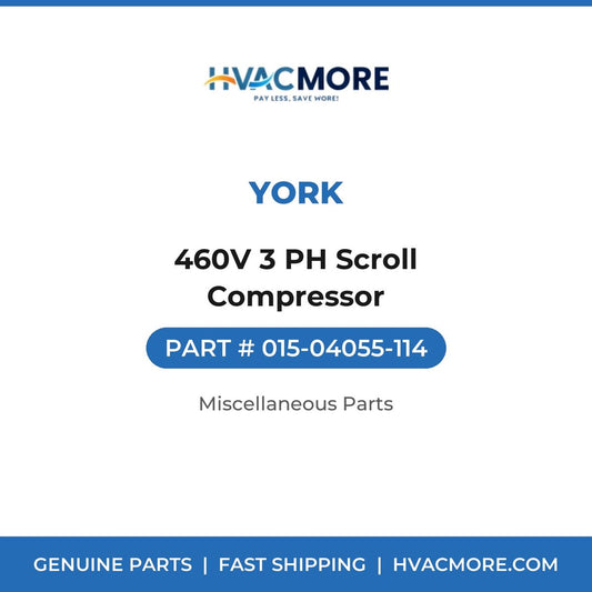 York 460V 3 PH Scroll Compressor 015-04055-114