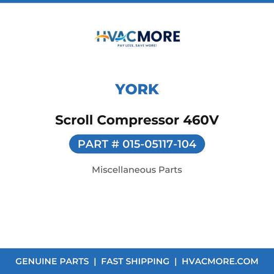 York Scroll Compressor 460V 015-05117-104