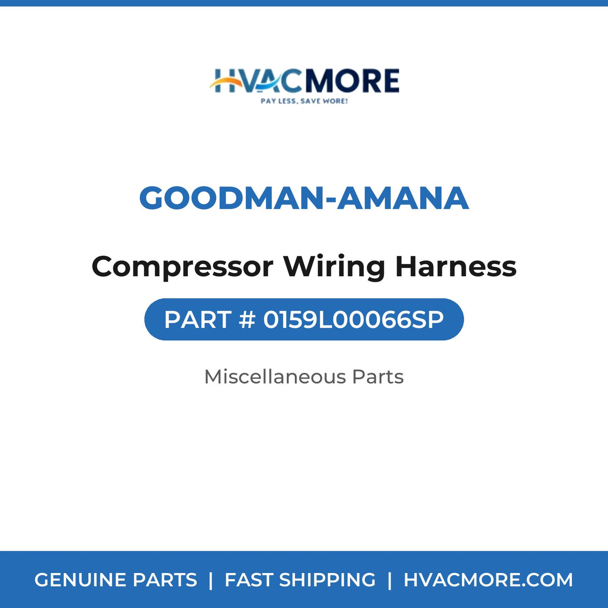Goodman-Amana Compressor Wiring Harness 0159L00066SP