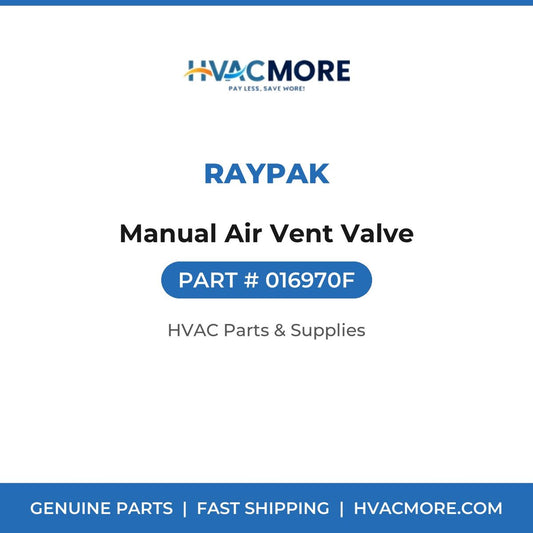 Raypak Manual Air Vent Valve 016970F
