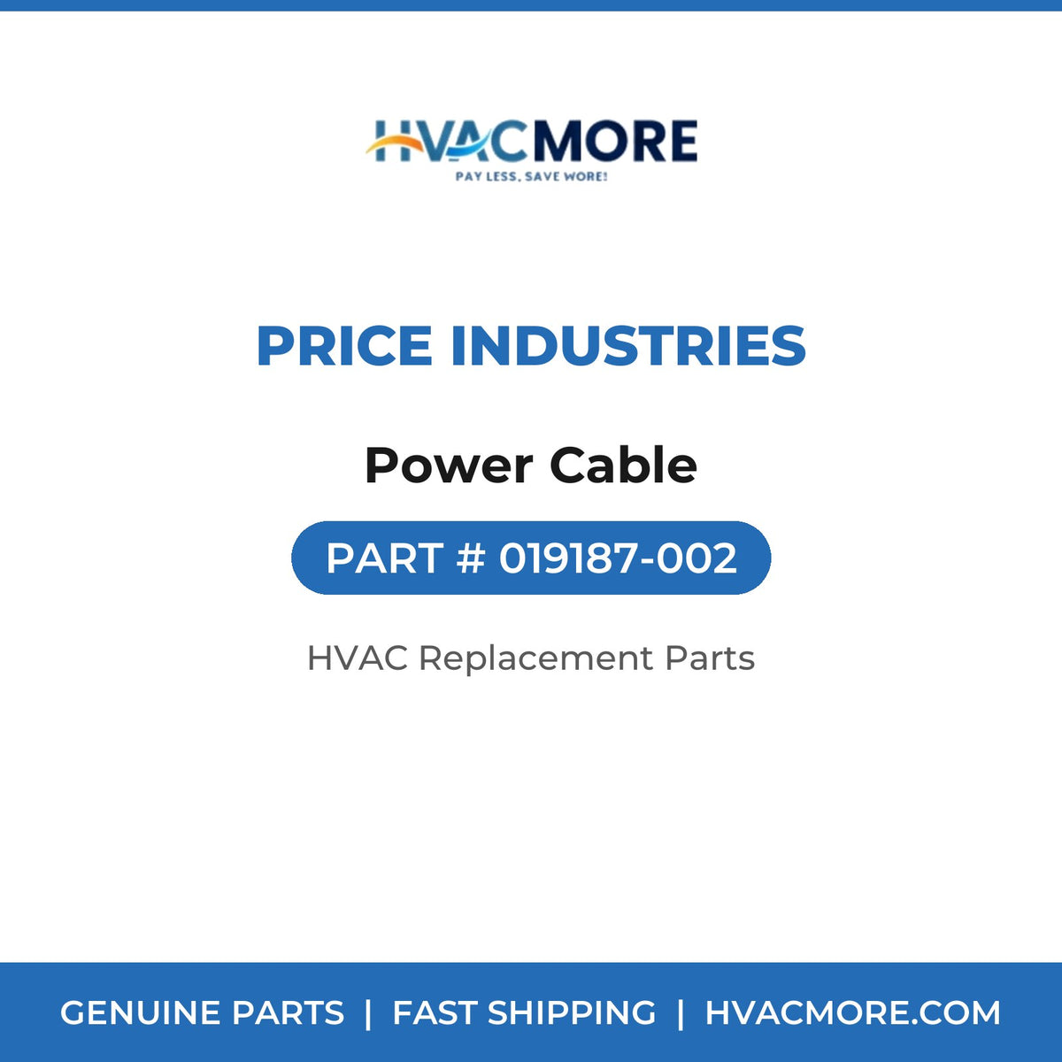 Price Industries Power Cable 019187-002