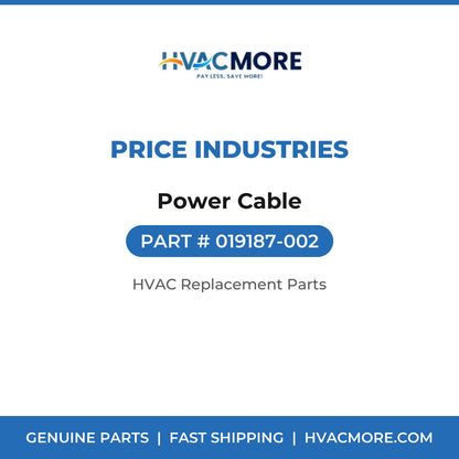 Price Industries Power Cable 019187-002