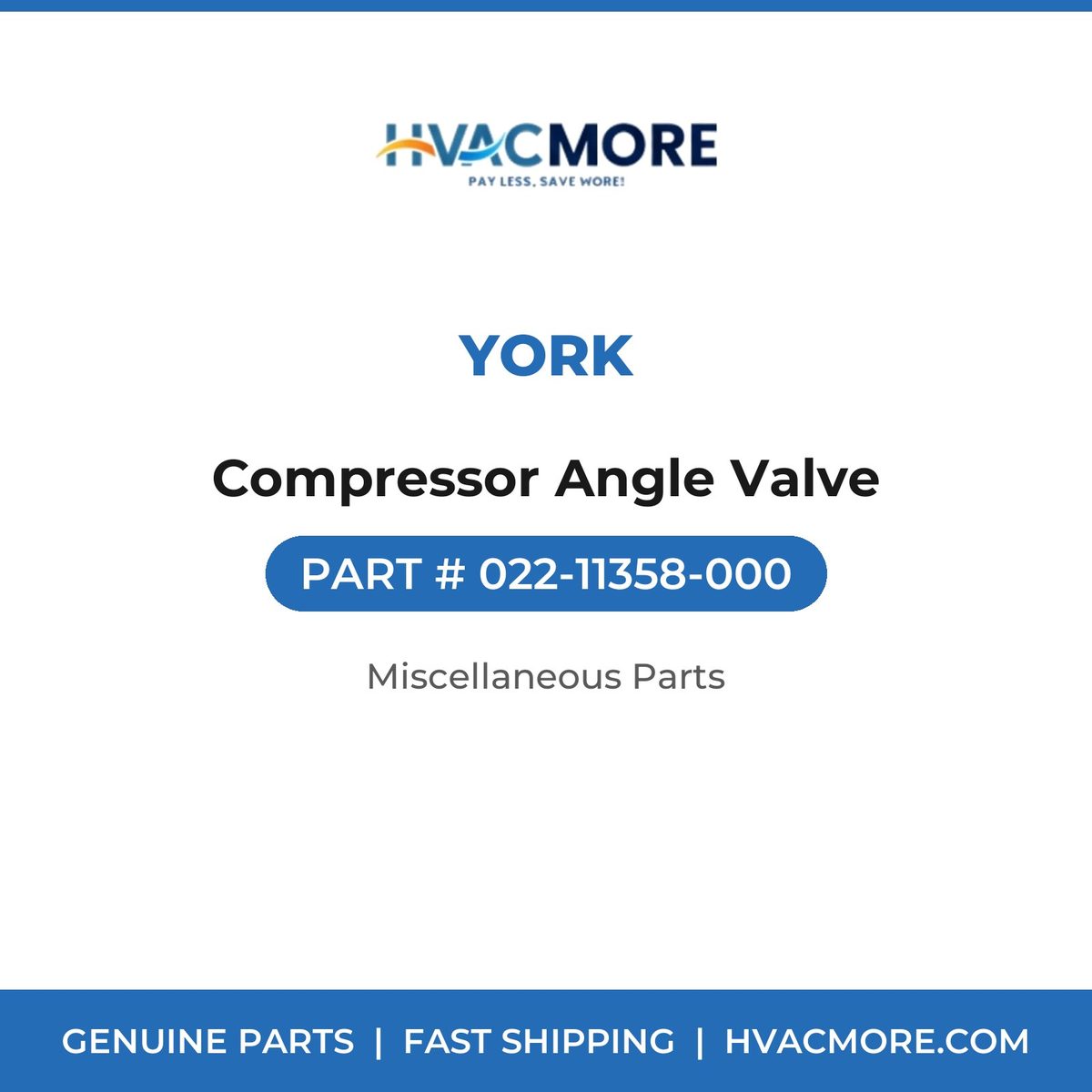 York Compressor Angle Valve 022-11358-000