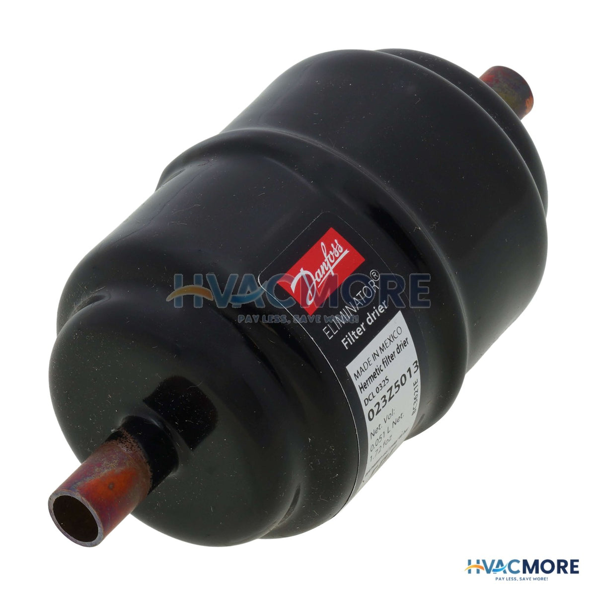 Danfoss 1/4" Sweat Liquid Line Filter Drier DCL032S (3 Cubic Inches) 023Z5013