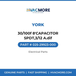 York 30/100f 8'CAPACITOR SPDT,3/12 A.dif 025-29923-000
