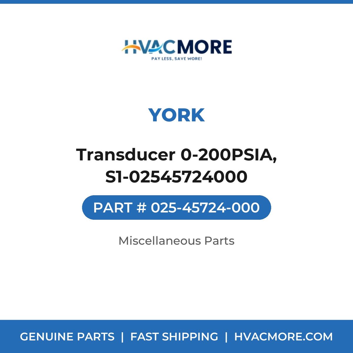 York Transducer 0-200PSIA, S1-02545724000 025-45724-000