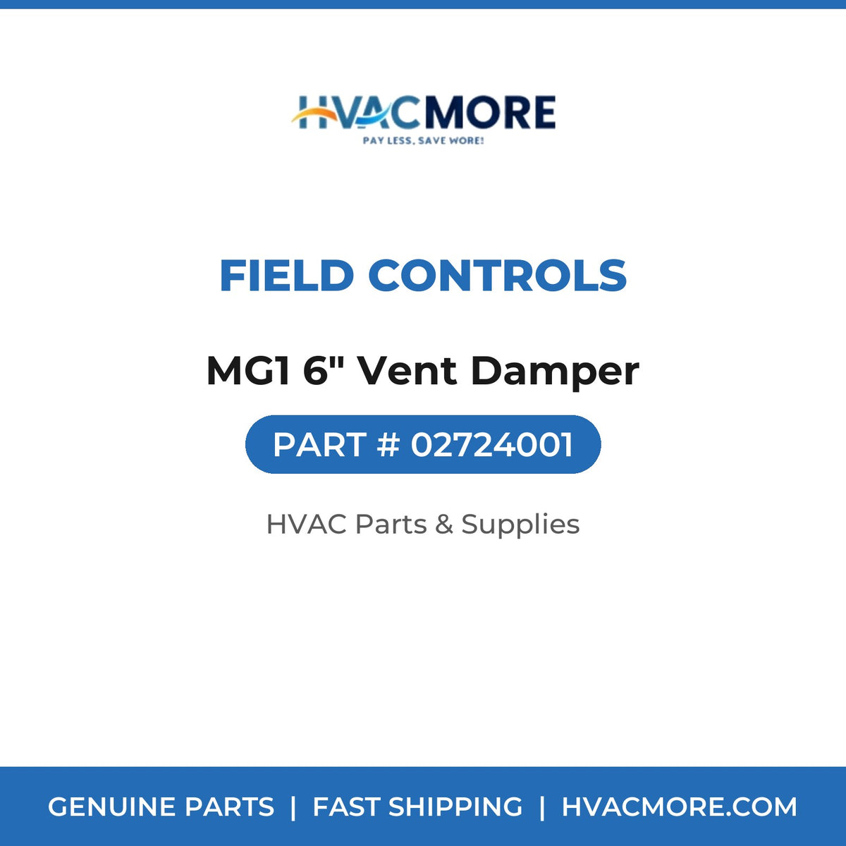 Field Controls MG1 6" Vent Damper 02724001