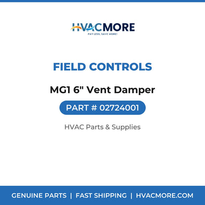 Field Controls MG1 6" Vent Damper 02724001