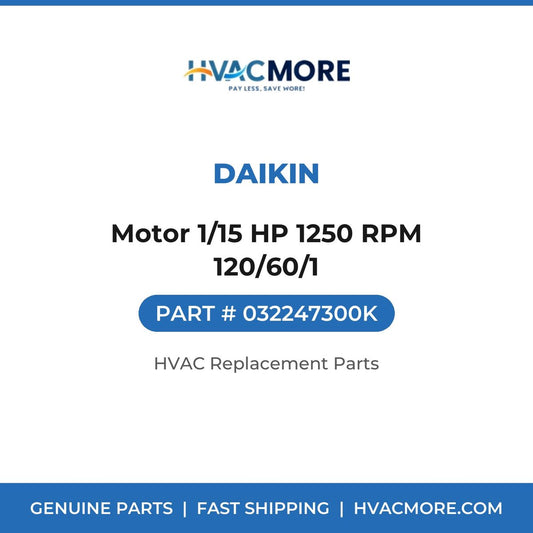 Daikin Motor 1/15 HP 1250 RPM 120/60/1 032247300K