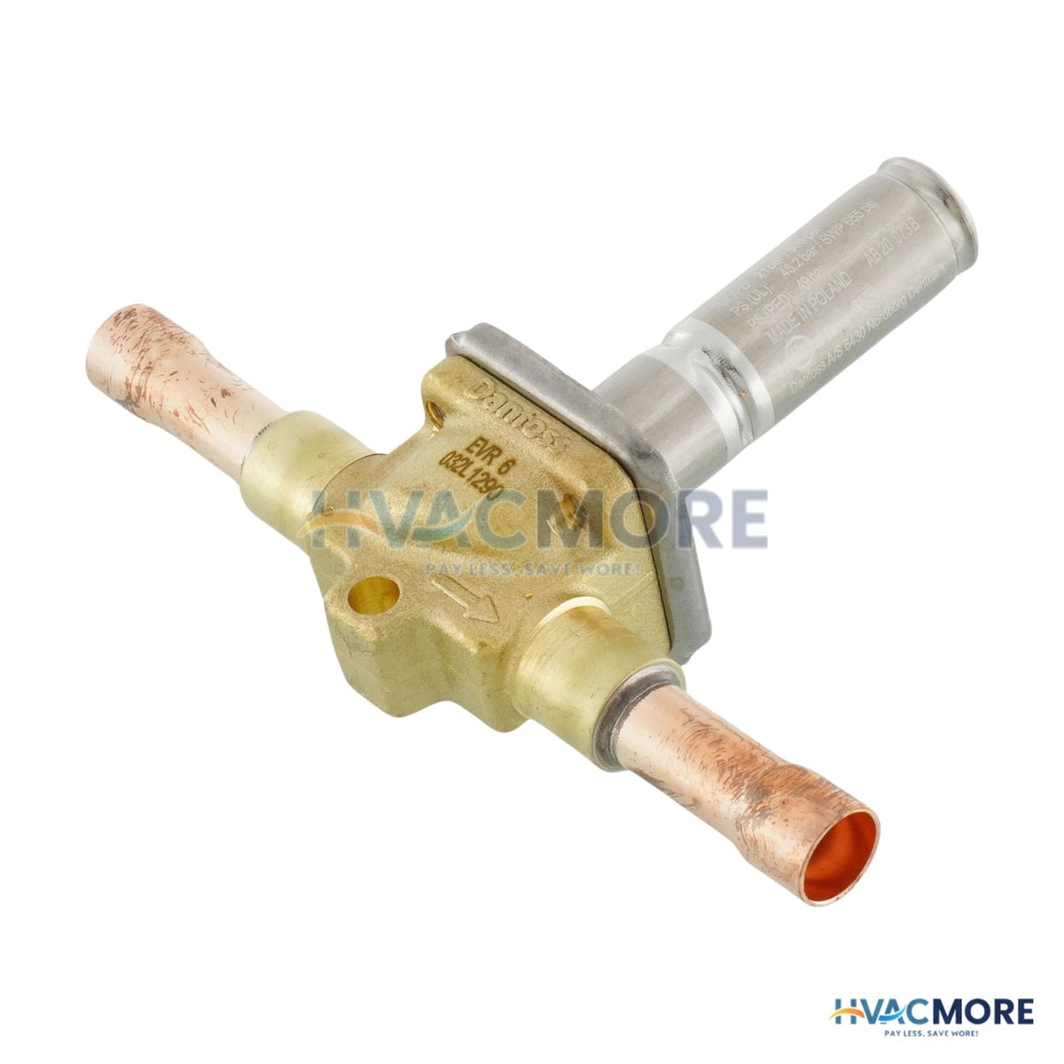 Danfoss 3/8" ODF Normally Open Solenoid Valve (EVR6) 032L1290