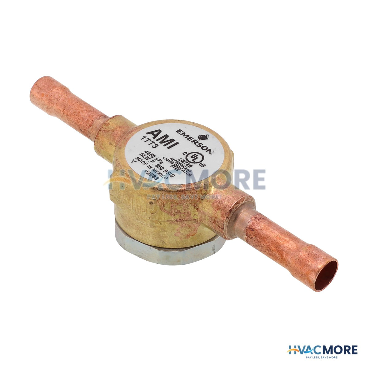 Emerson Flow Controls 3/8" Sweat AMI Series Sight Glass Moisture Indicator 042771