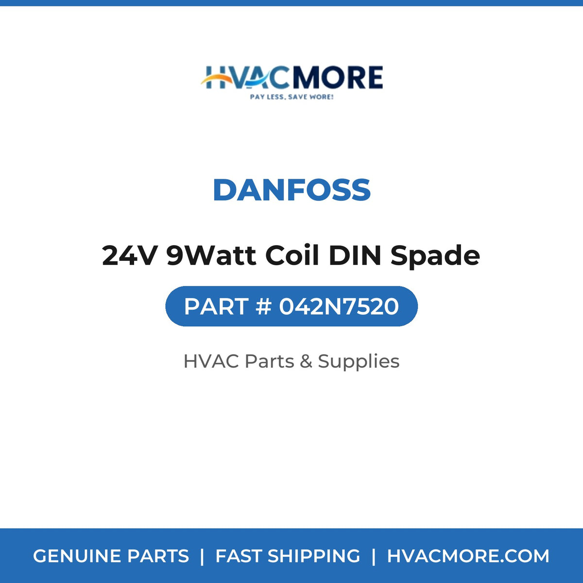 Danfoss 24V 9Watt Coil DIN Spade 042N7520