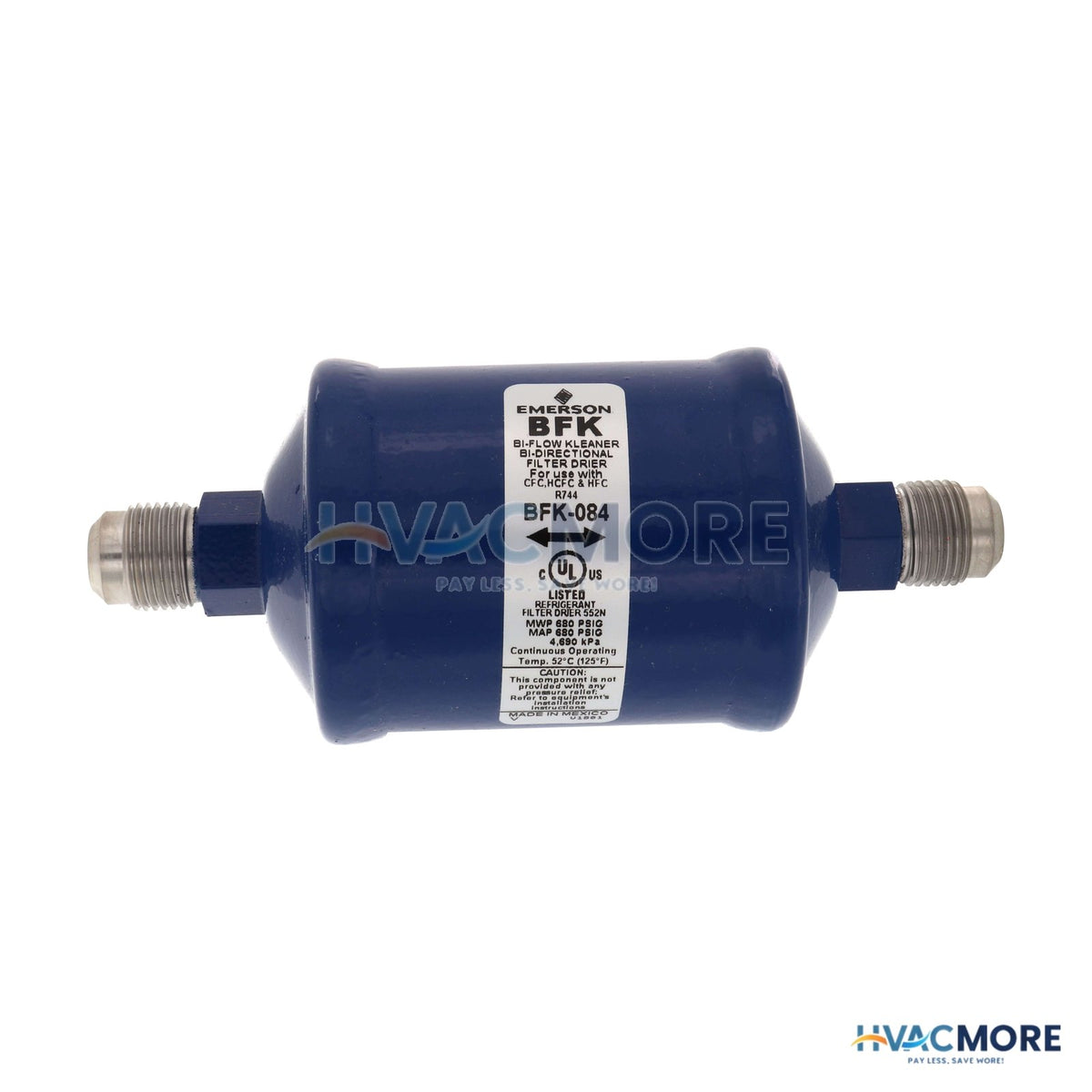 Emerson Flow Controls 1/2" SAE BFK-Series Liquid line Bi-Directional Filter Drier (8 Cubic Inches) 043325