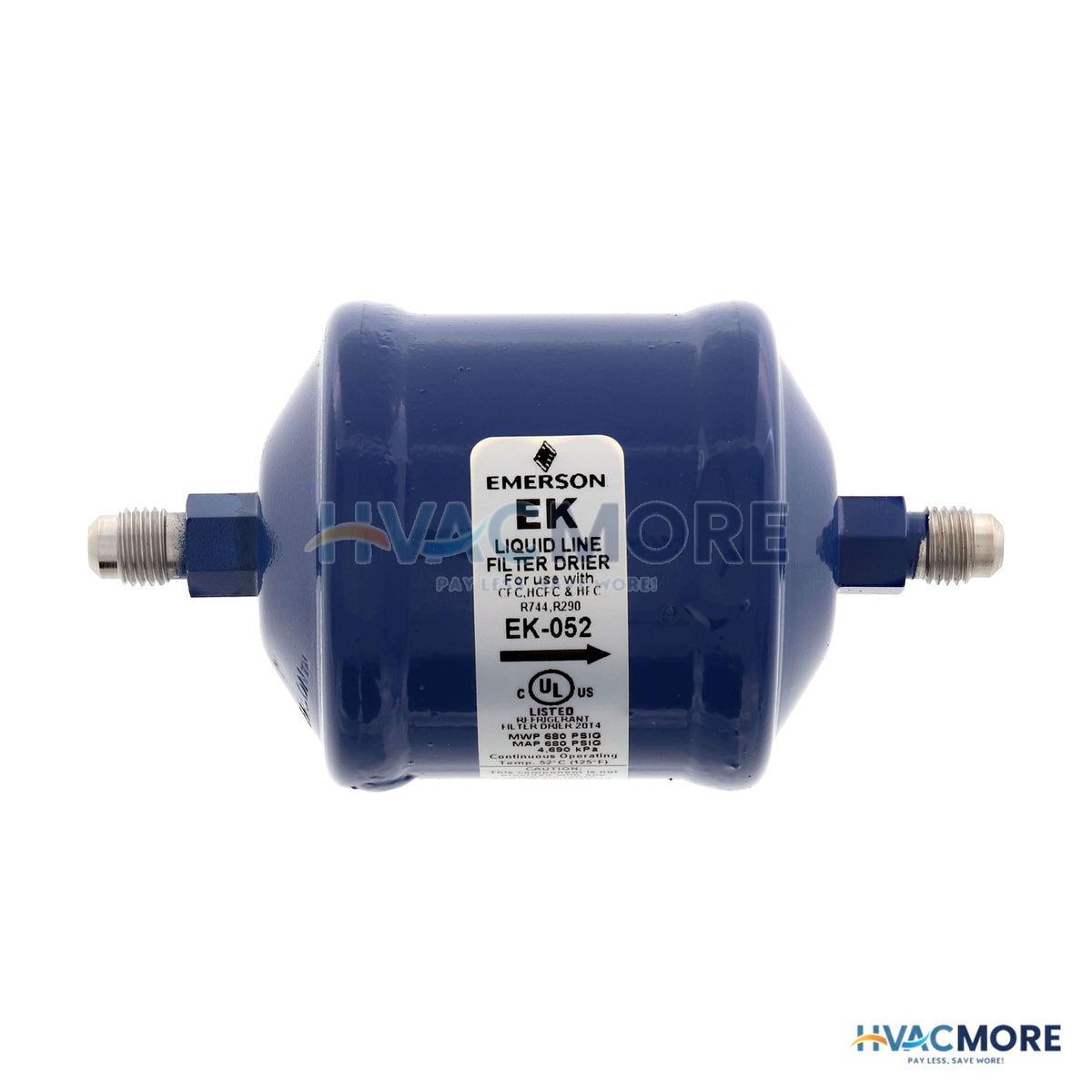 Emerson Flow Controls 1/4" SAE EK-Series Liquid line Filter Drier EK-052 (5 Cubic Inches) 047601