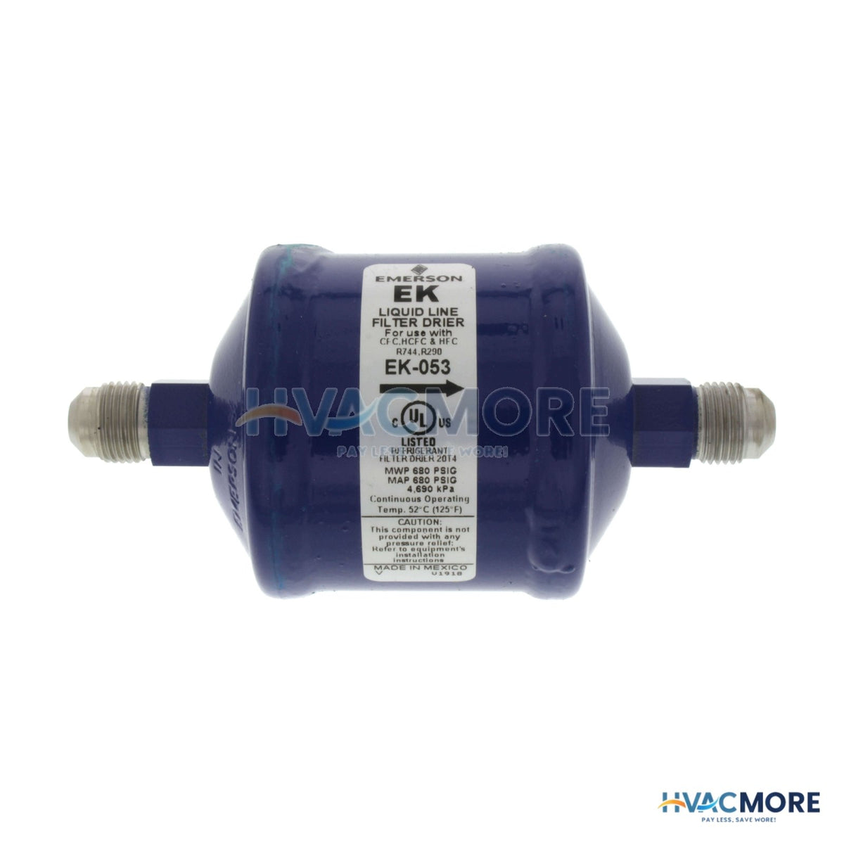 Emerson Flow Controls 3/8" SAE EK-Series Liquid line Filter Drier (5 Cubic Inches) 047603