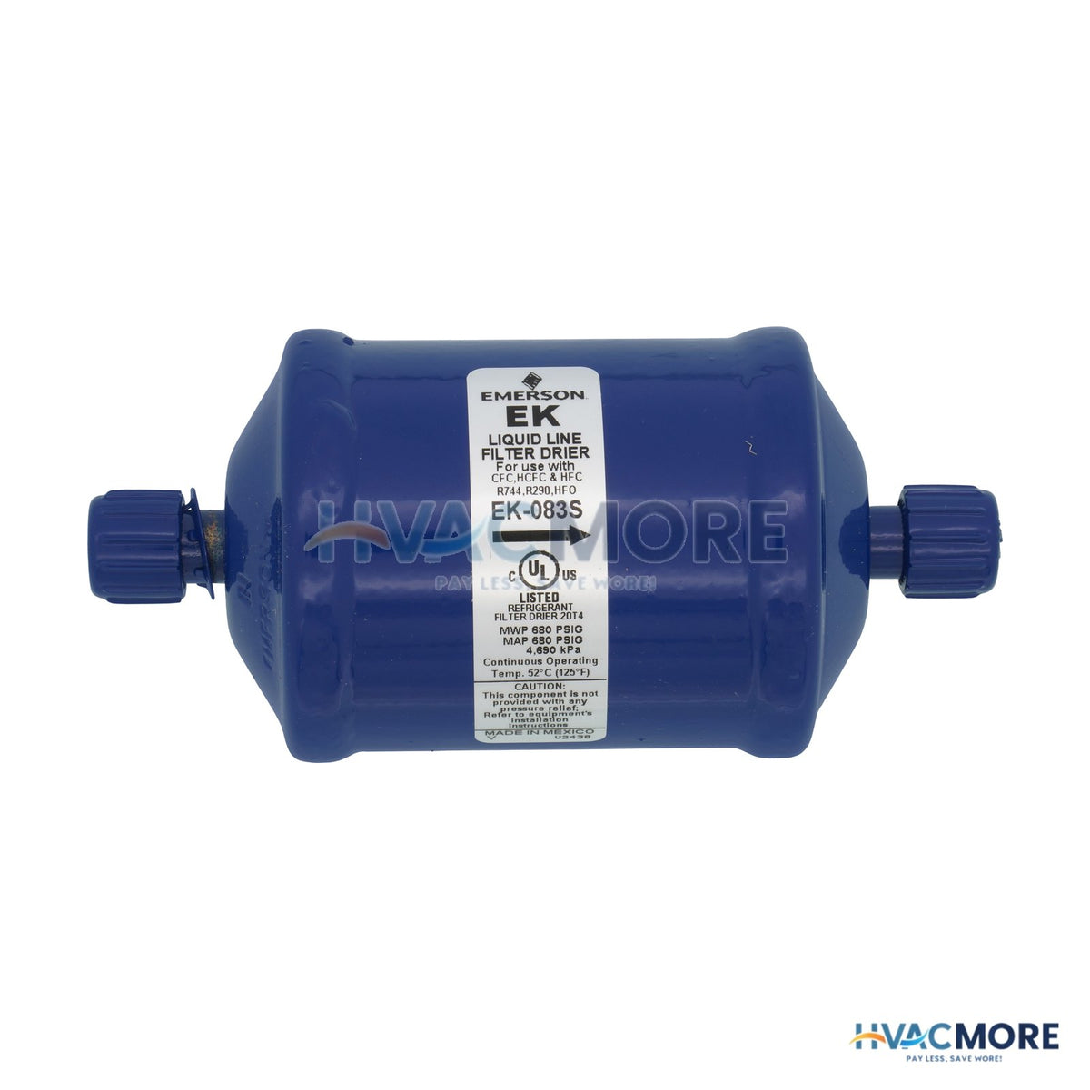 Emerson Flow Controls 3/8" ODF EK 083S Series Liquid line Filter Drier (8 Cubic Inches) 047608