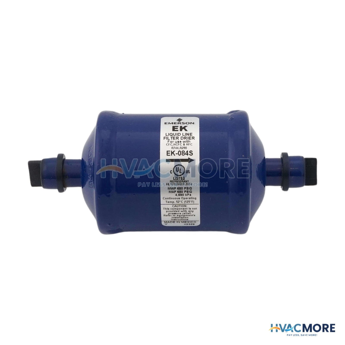 Emerson Flow Controls 1/2" ODF EK08-SERIES Liquid line Filter Drier (8 Cubic Inches) 047610