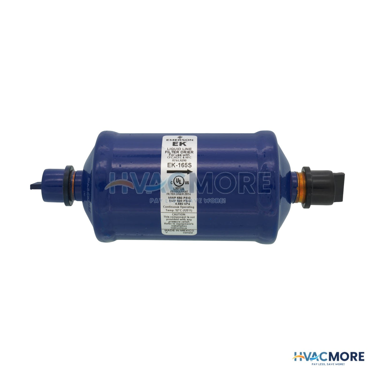Emerson Flow Controls 5/8" ODF EK16-SERIES Liquid line Filter Drier (16 Cubic Inches) 047618