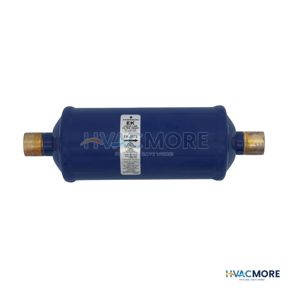 Emerson Flow Controls 7/8" ODF EK307S-SERIES Liquid line Filter Drier (30 Cubic Inches) 048217