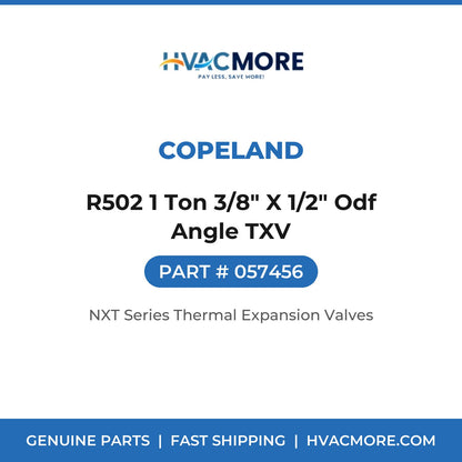 Copeland R502 1 Ton 3/8" X 1/2" Odf Angle TXV 057456