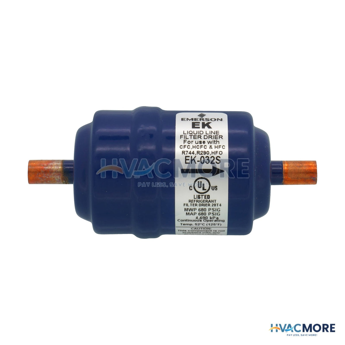 Emerson Flow Controls 1/4" ODF EK032S-SERIES Liquid Line Filter Drier (3 Cubic Inches) 060012
